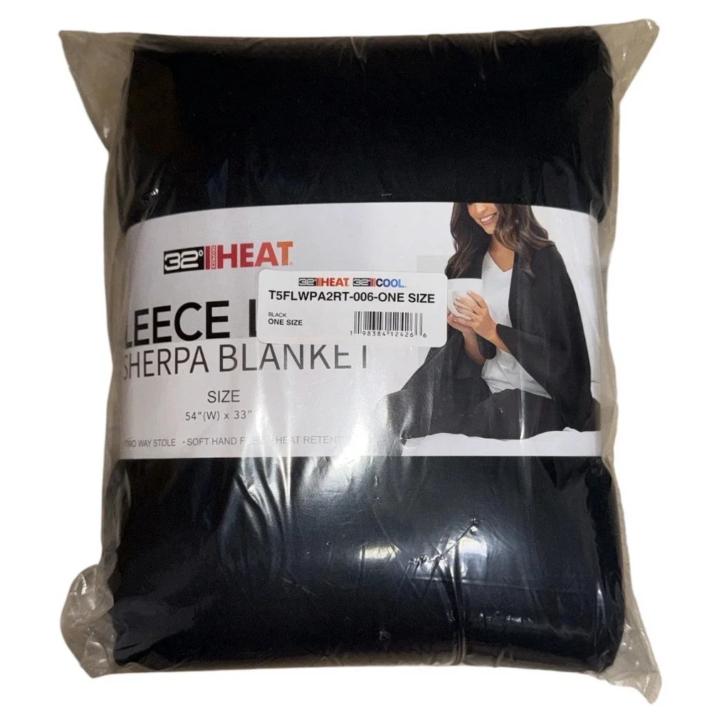 32 Degrees Fleece Lined Sherpa Wearable Blanket Sealed